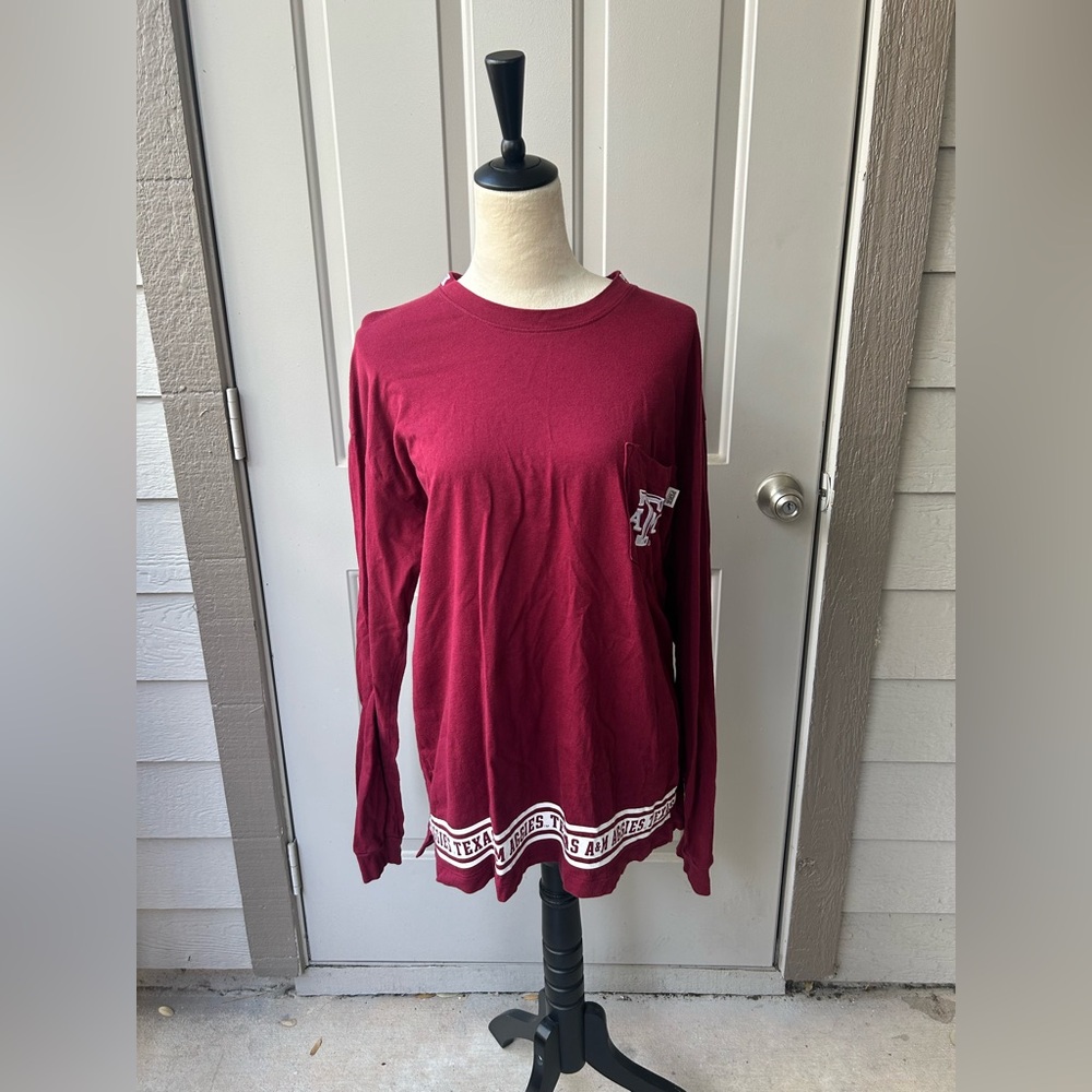 Pink Victorias Secret Texas A&M Campus Long Sleeve